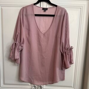 NWOT Le Chateau Women’s Plus Size XXL Mauve/Dusty Rose V-Neck Blouse 3/4 Sleeves